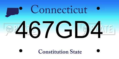 467GD4 Connecticut License Plate