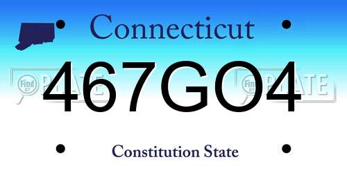 467GO4 Connecticut License Plate