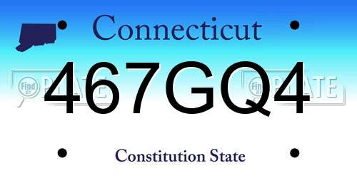 467GQ4 Connecticut License Plate