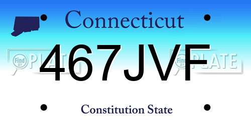 467JVF Connecticut License Plate