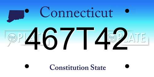 467T42 Connecticut License Plate