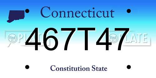 467T47 Connecticut License Plate