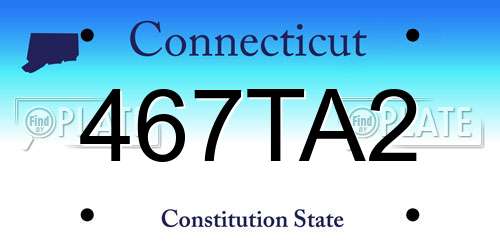467TA2 Connecticut License Plate