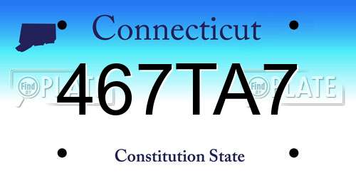 467TA7 Connecticut License Plate