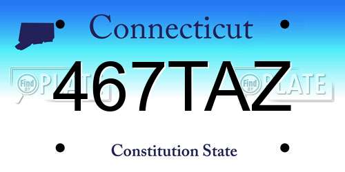 467TAZ Connecticut License Plate