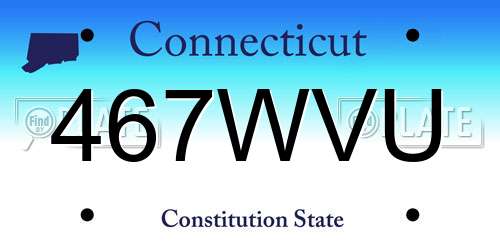 467WVU Connecticut License Plate
