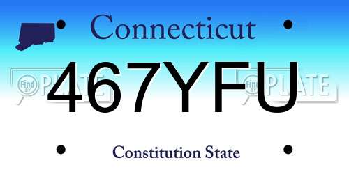 467YFU Connecticut License Plate