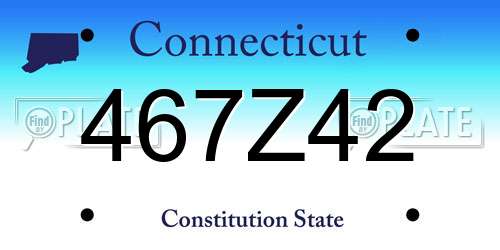 467Z42 Connecticut License Plate