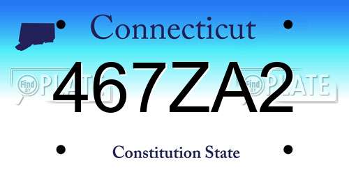 467ZA2 Connecticut License Plate