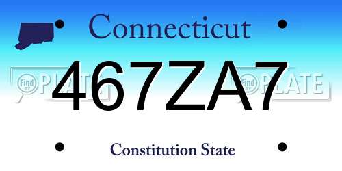 467ZA7 Connecticut License Plate