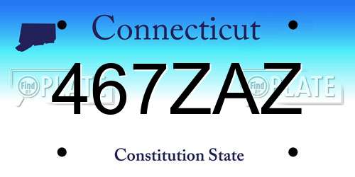 467ZAZ Connecticut License Plate