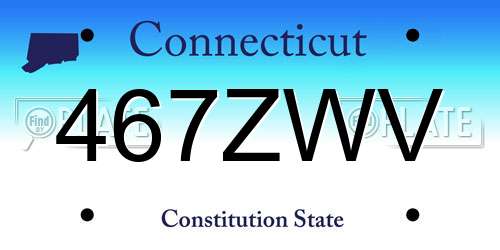 467ZWV Connecticut License Plate