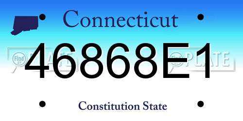 46868E1 Connecticut License Plate