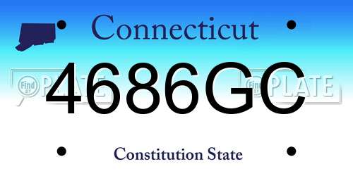 4686GC Connecticut License Plate