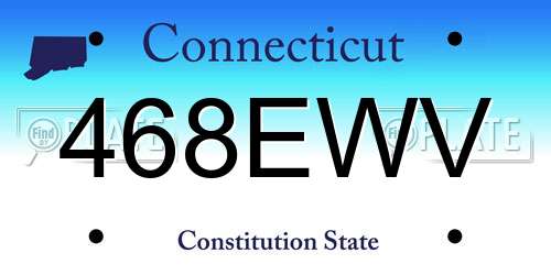 468EWV Connecticut License Plate