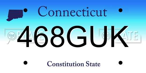 468GUK Connecticut License Plate