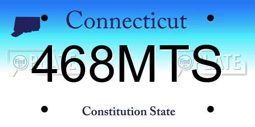 468MTS Connecticut License Plate