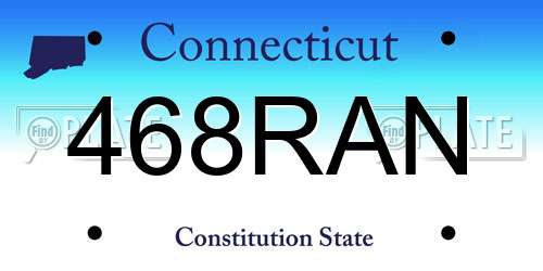 468RAN Connecticut License Plate