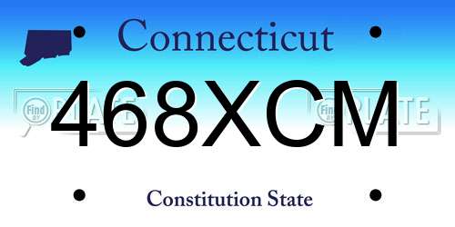 468XCM Connecticut License Plate