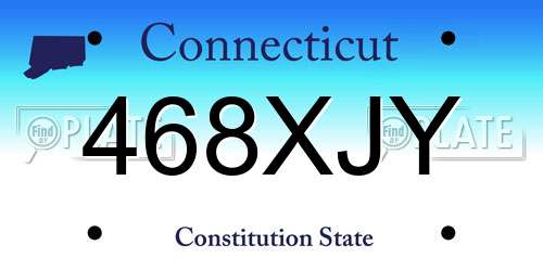468XJY Connecticut License Plate