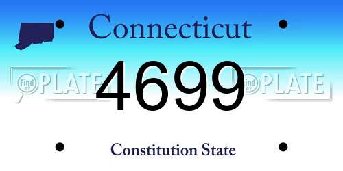 4699 Connecticut License Plate