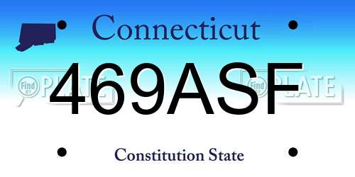469ASF Connecticut License Plate