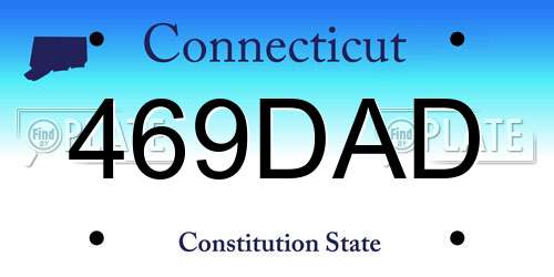 469DAD Connecticut License Plate