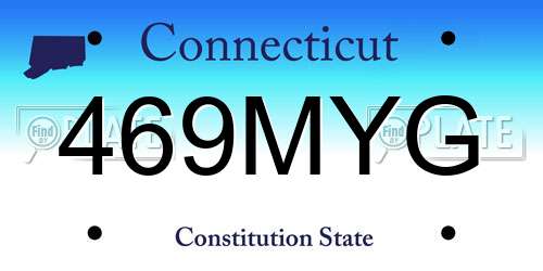 469MYG Connecticut License Plate