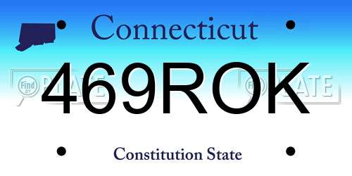 469ROK Connecticut License Plate
