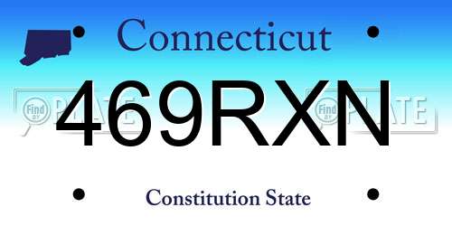 469RXN Connecticut License Plate