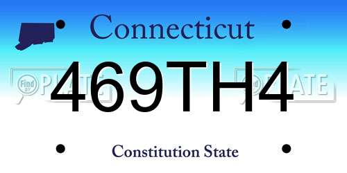 469TH4 Connecticut License Plate