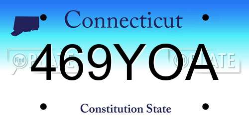 469YOA Connecticut License Plate