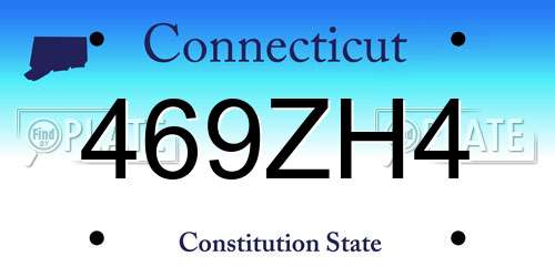 469ZH4 Connecticut License Plate