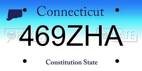 469ZHA Connecticut License Plate