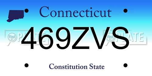 469ZVS Connecticut License Plate