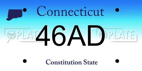 46AD Connecticut License Plate