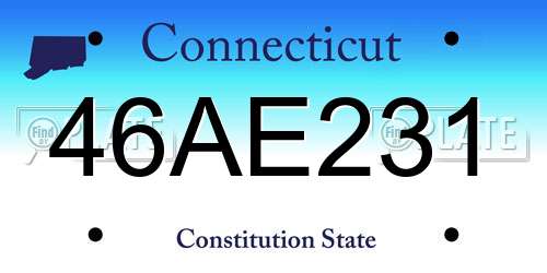 46AE231 Connecticut License Plate