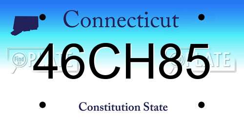 46CH85 Connecticut License Plate