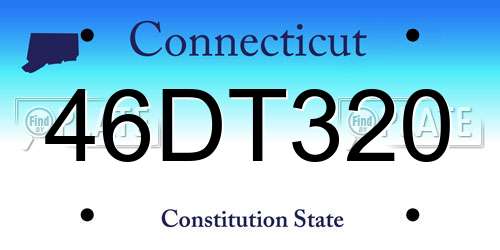46DT320 Connecticut License Plate