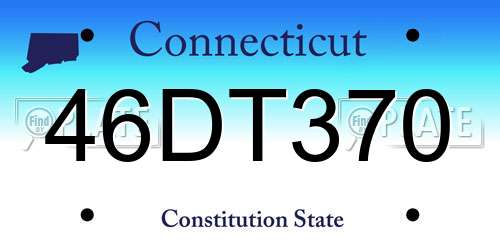 46DT370 Connecticut License Plate