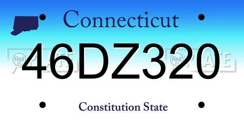 46DZ320 Connecticut License Plate