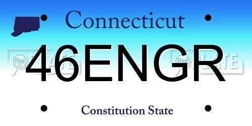 46ENGR Connecticut License Plate