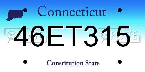 46ET315 Connecticut License Plate
