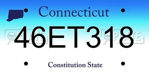 46ET318 Connecticut License Plate