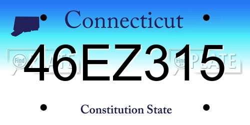 46EZ315 Connecticut License Plate