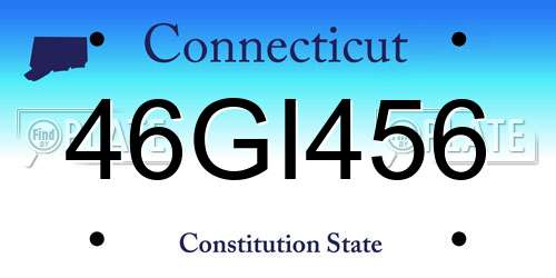 46GI456 Connecticut License Plate