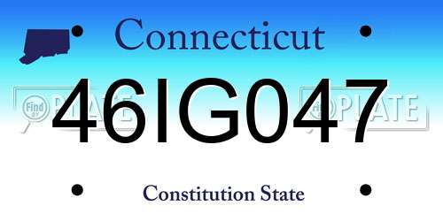 46IG047 Connecticut License Plate
