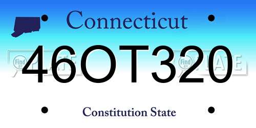 46OT320 Connecticut License Plate