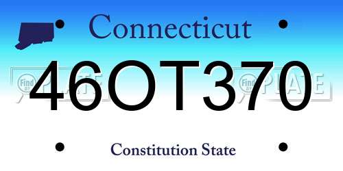 46OT370 Connecticut License Plate