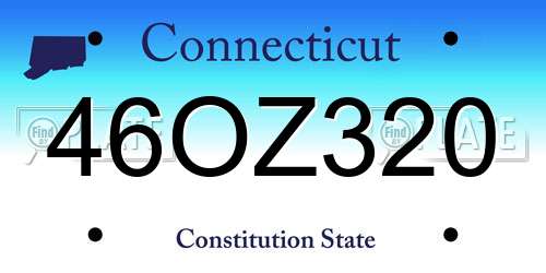 46OZ320 Connecticut License Plate